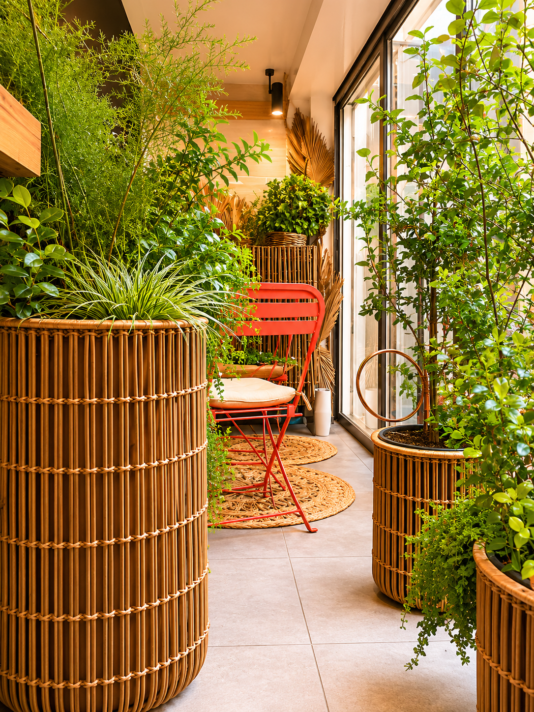 Terrasse aménagée et végétalisée