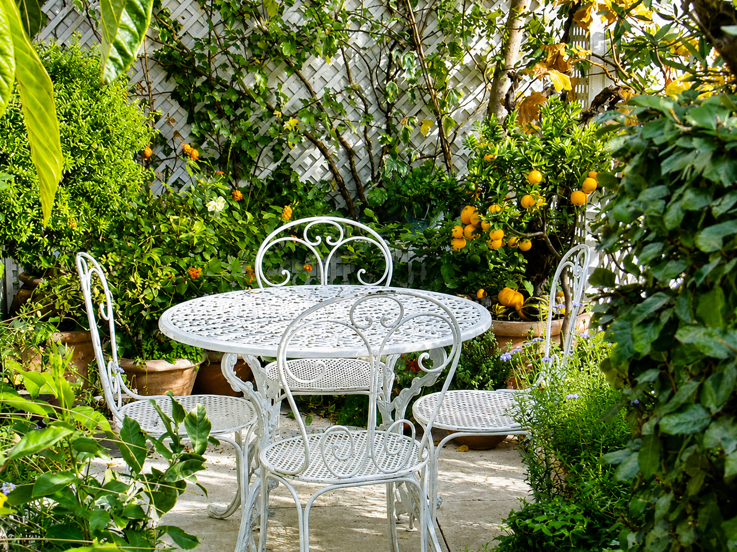 Vue générale d'une terrasse aménagée